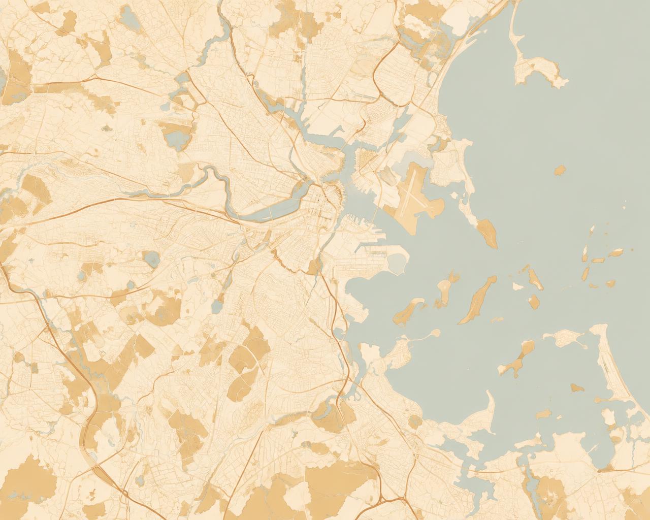 Stylized map of Greater Boston